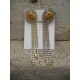 Boucle d'oreille stars en strass moutarde