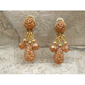 Boucles d'oreilles clips en métal et plastique (6 paires)