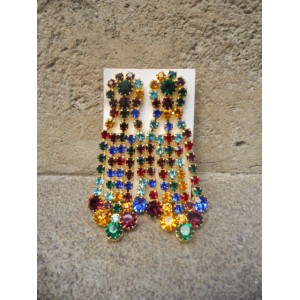 Boucles d'oreilles cascade multicolore (lot de 2 pièces)